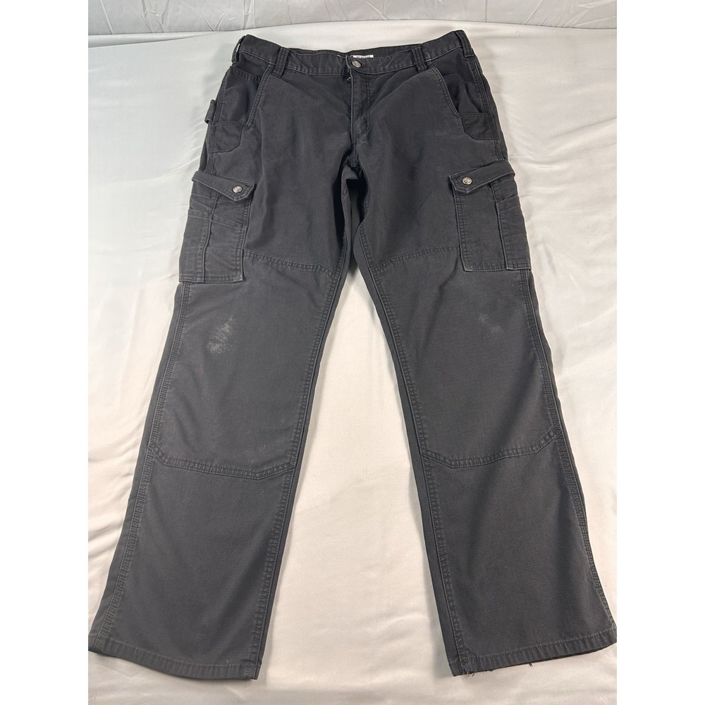 Carhartt Relaxed Fit Cargo Work Pants‎ Mens 36x32 Black Ripstop Utility Outdoor